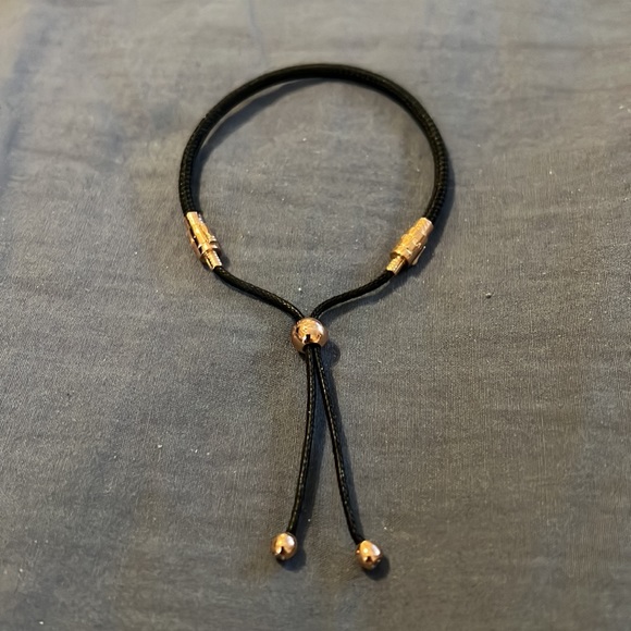 Pandora Jewelry Pandora Leather Pull String Bracelet Trimmed In